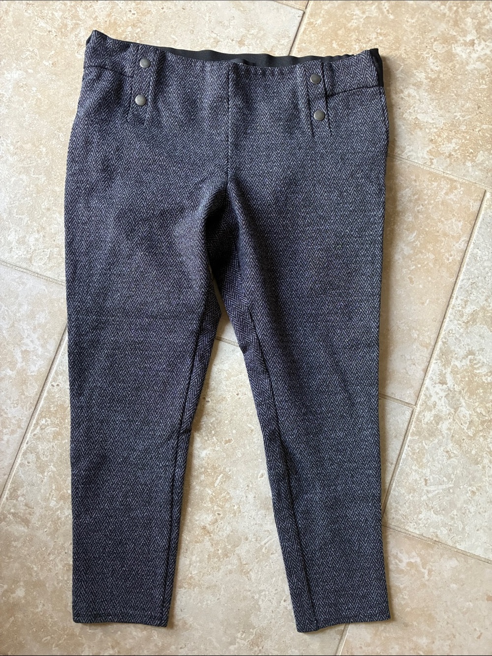 Ann Taylor Women’s Herringbone Leggings - Charcoal& Black